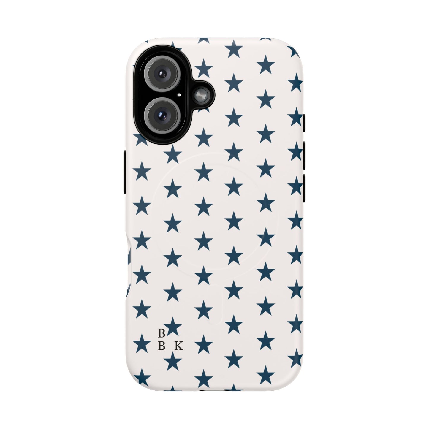 Star Pattern Tough Magnetic Phone Case — Navy Stars on White