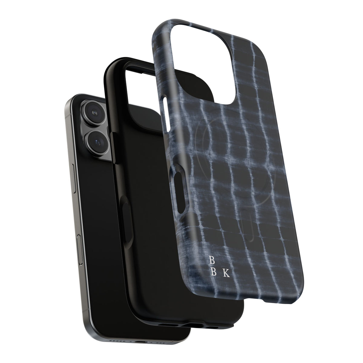 Magnetic Phone Case — Black Tie-Dye Tough Protective Cover with MagSafe