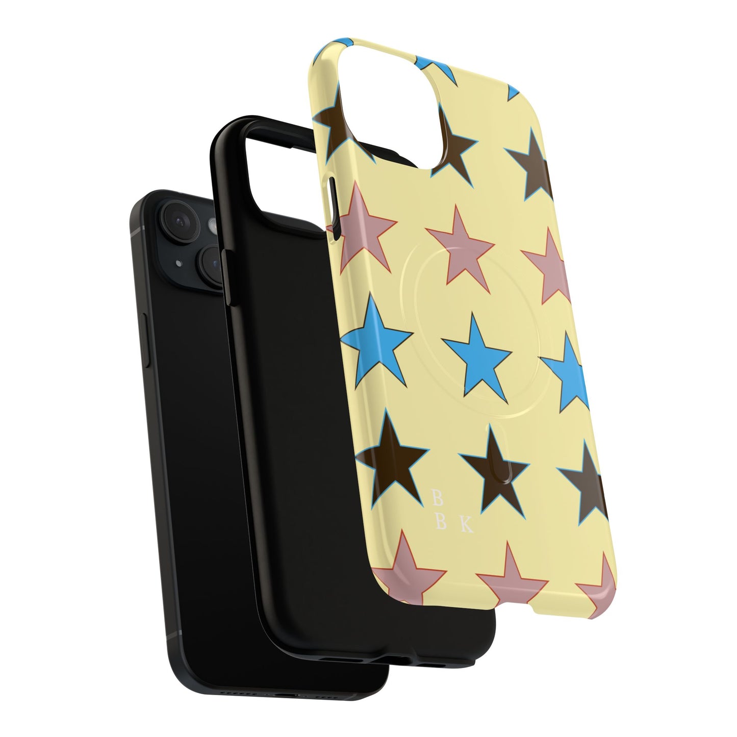 Star Pattern Tough Magnetic Phone Case — Colorful Retro Stars Protective Cover