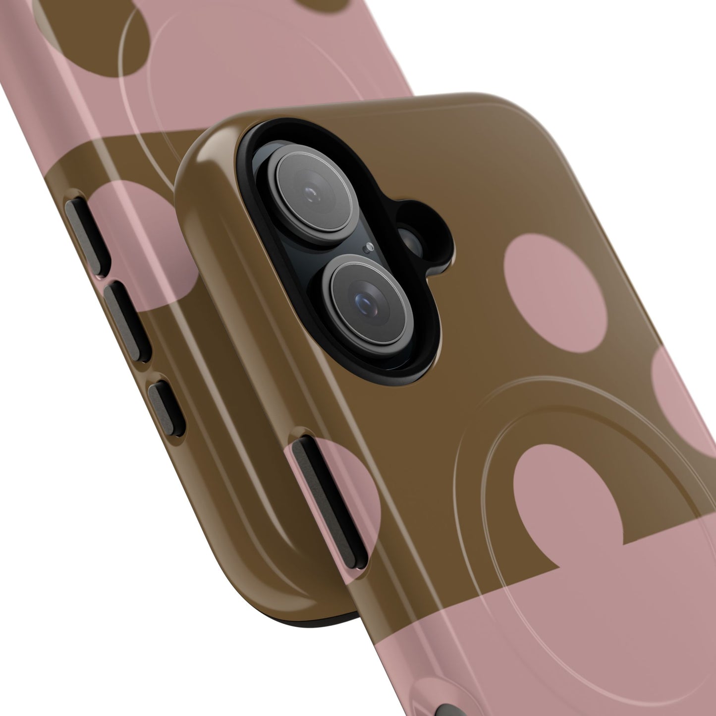 Pink + Yellow Polka Dot Magnetic Tough Case — Protective Magnetic Phone Case with 'BBK' Accent