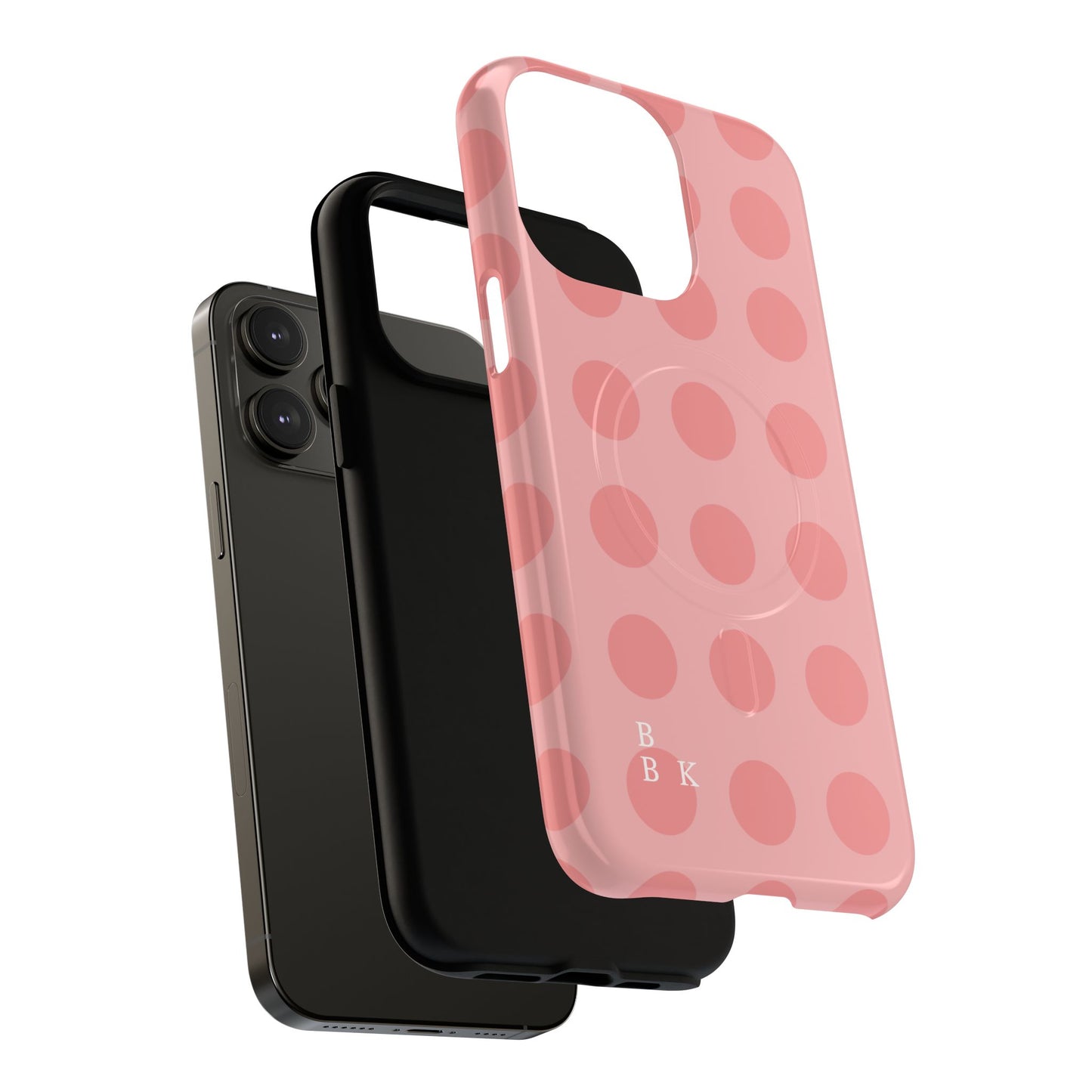 Magnetic Phone Case — Pink Polka Dot Tough Protective Cover