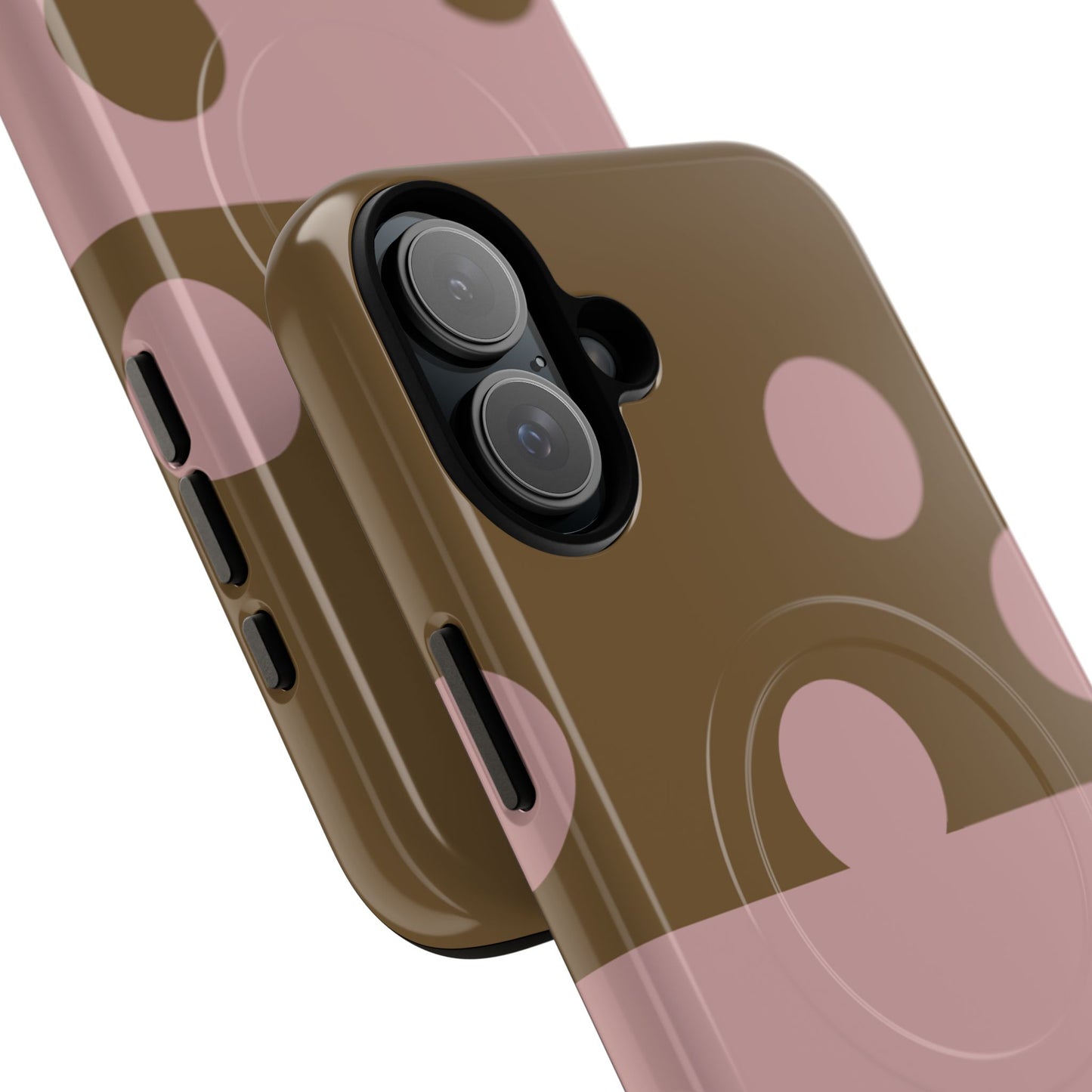 Pink + Yellow Polka Dot Magnetic Tough Case — Protective Magnetic Phone Case with 'BBK' Accent