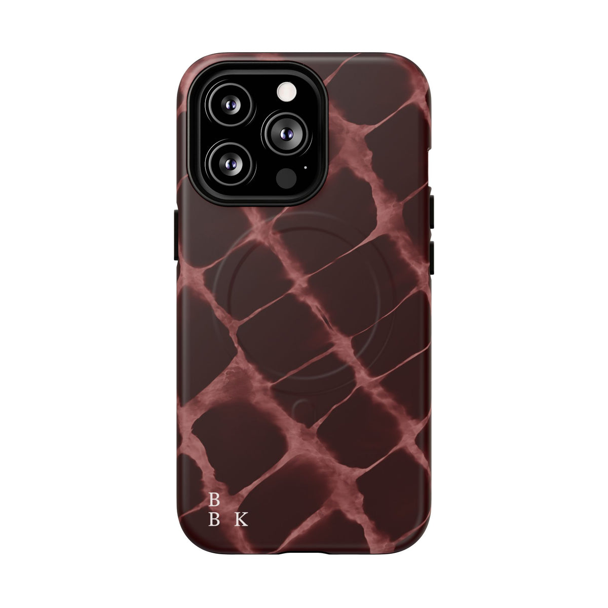 Magnetic Phone Case — Burgundy Marble Tough Protective Cover