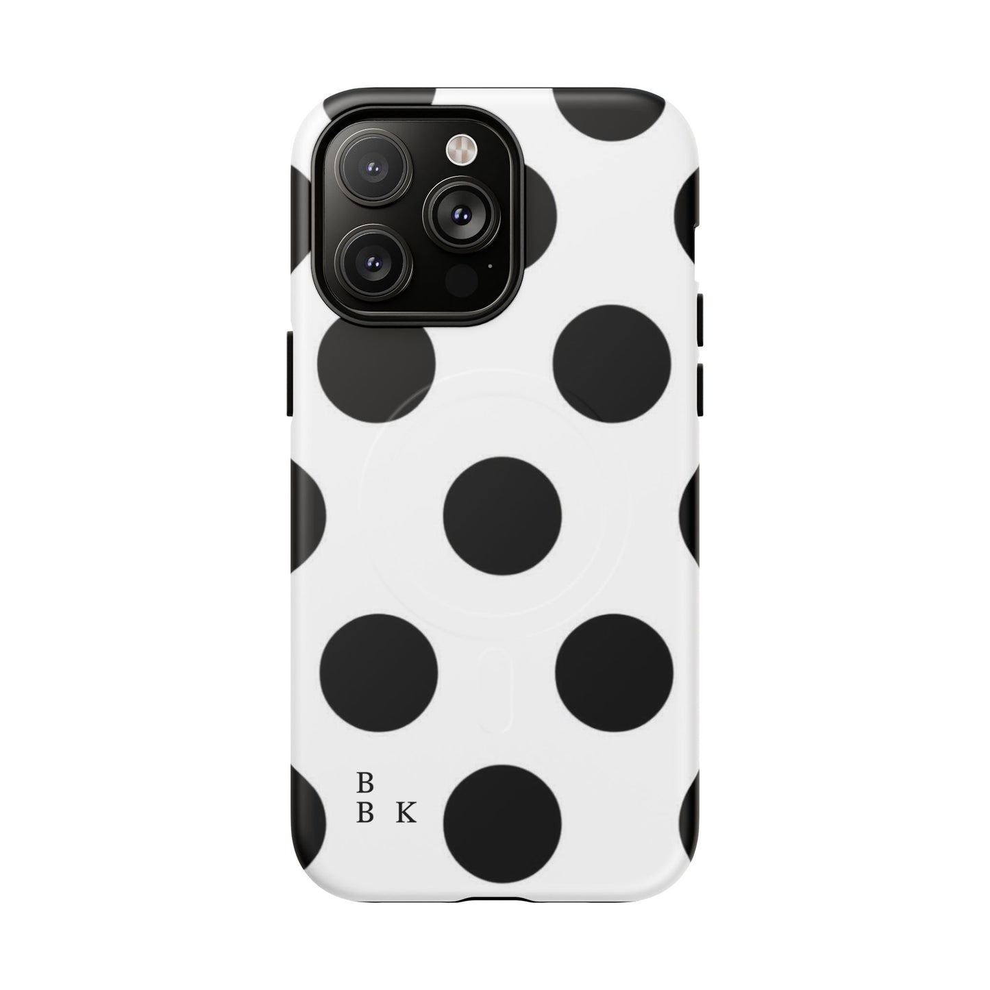 Polka Dot Magnetic Phone Case — Black & White Retro Dot Tough Case