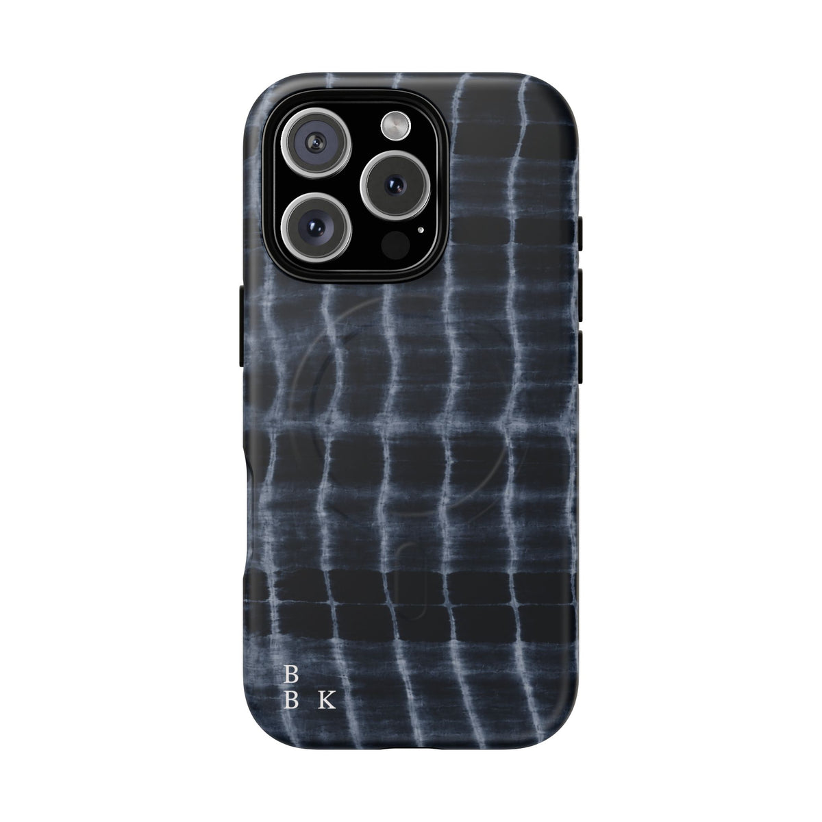 Magnetic Phone Case — Black Tie-Dye Tough Protective Cover with MagSafe
