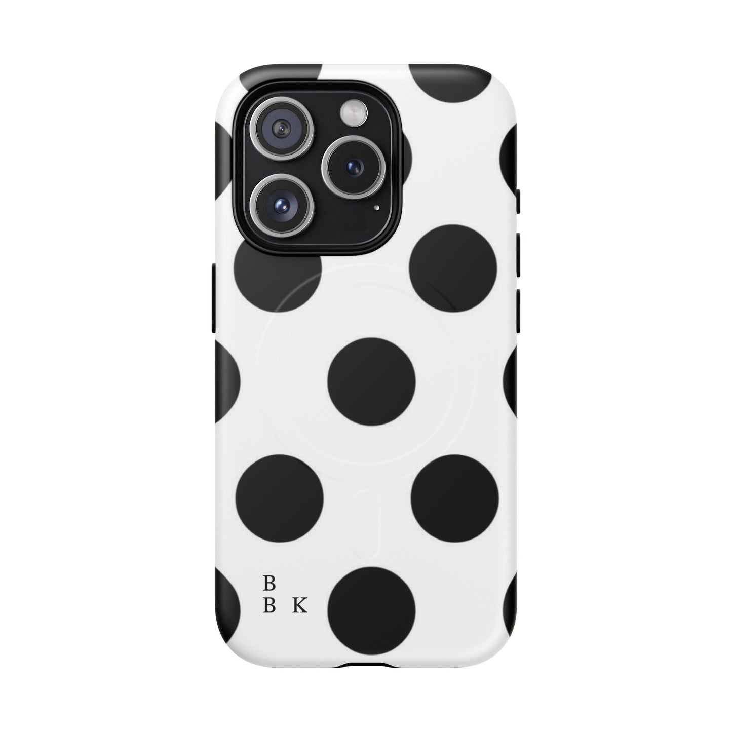 Polka Dot Magnetic Phone Case — Black & White Retro Dot Tough Case