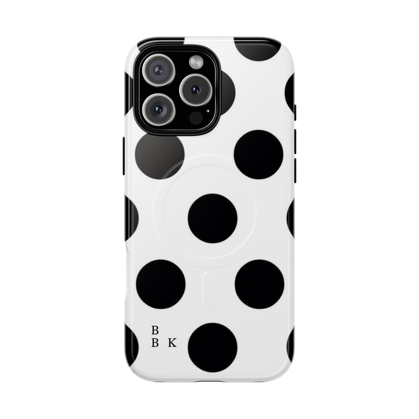 Polka Dot Magnetic Phone Case — Black & White Retro Dot Tough Case