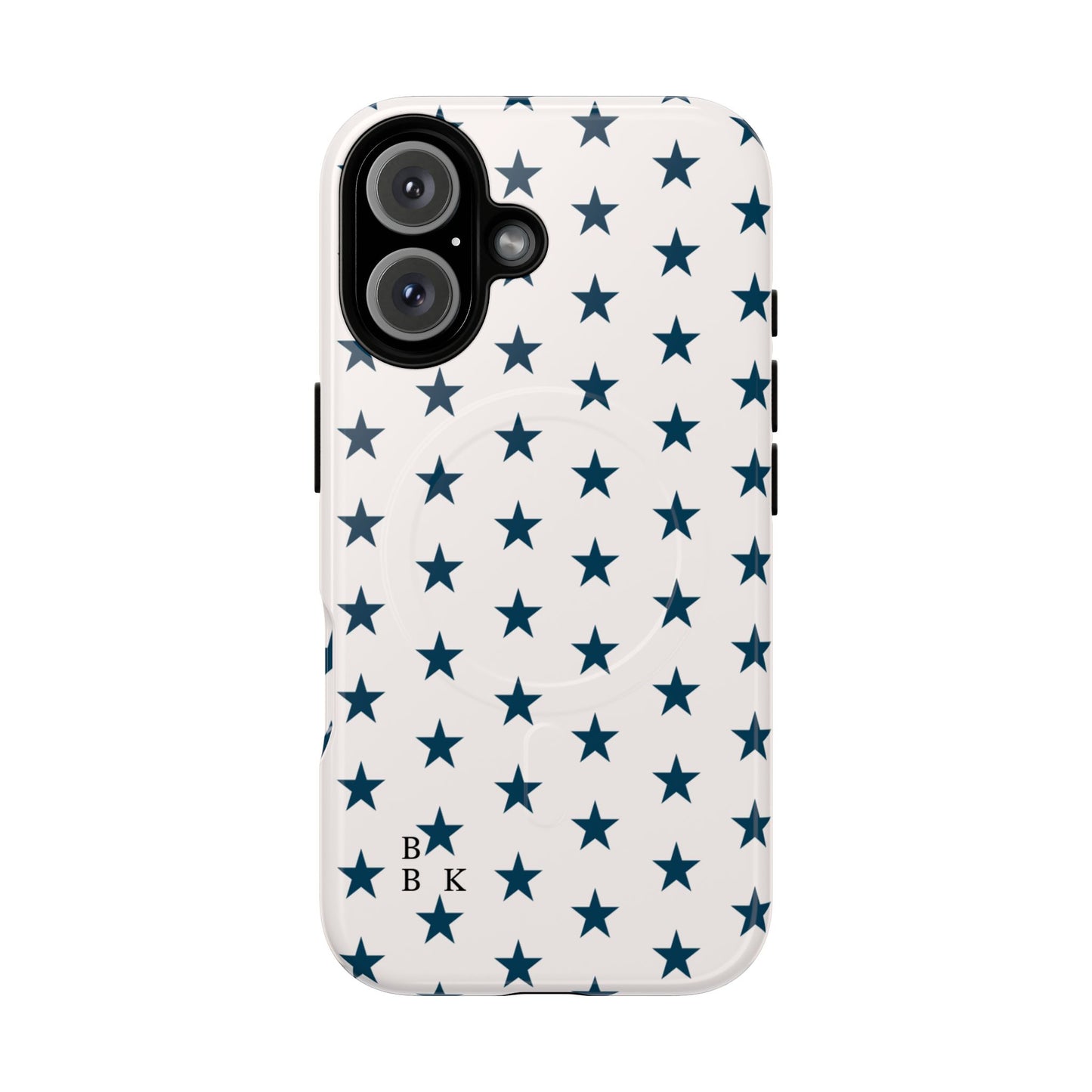 Star Pattern Tough Magnetic Phone Case — Navy Stars on White