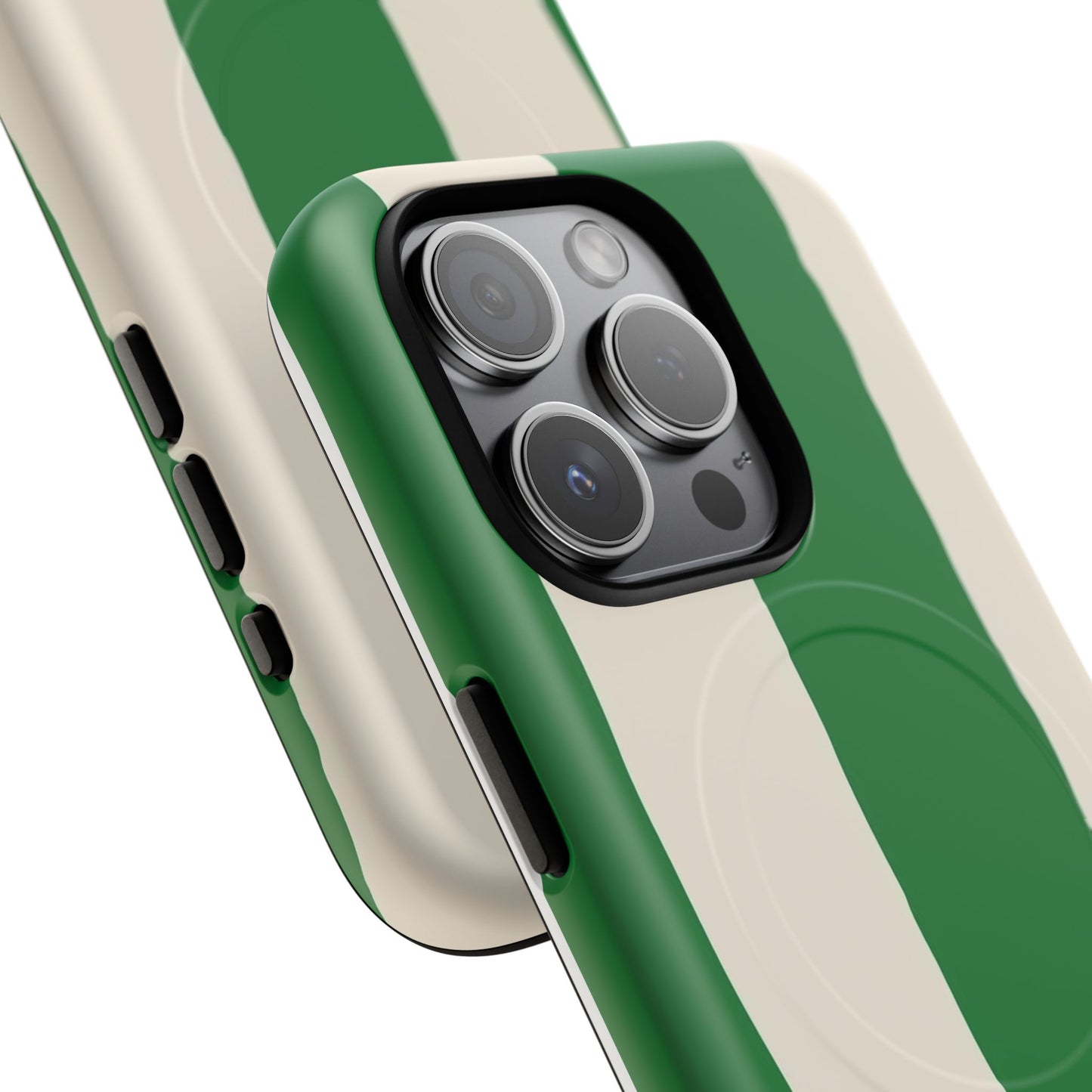 Green Stripe Tough Magnetic Phone Case — Custom Monogram BBK
