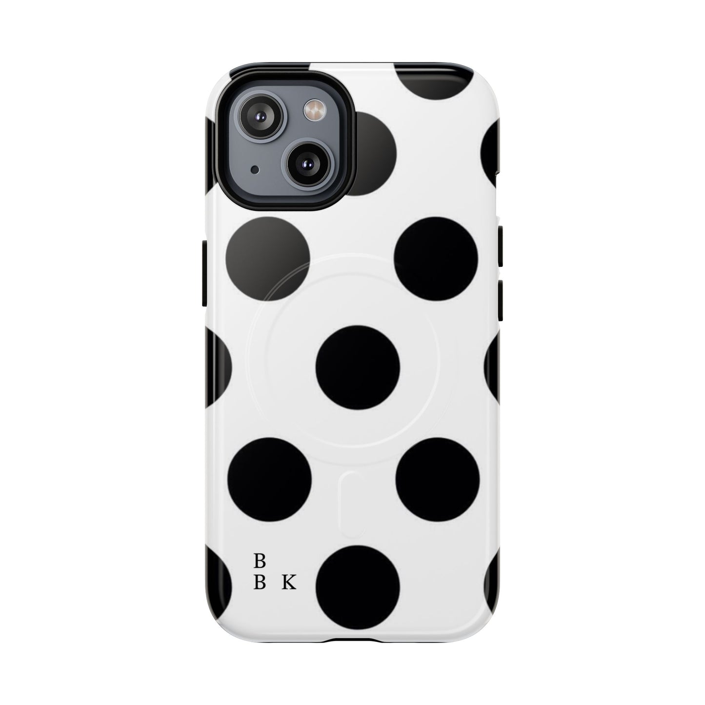 Polka Dot Magnetic Phone Case — Black & White Retro Dot Tough Case