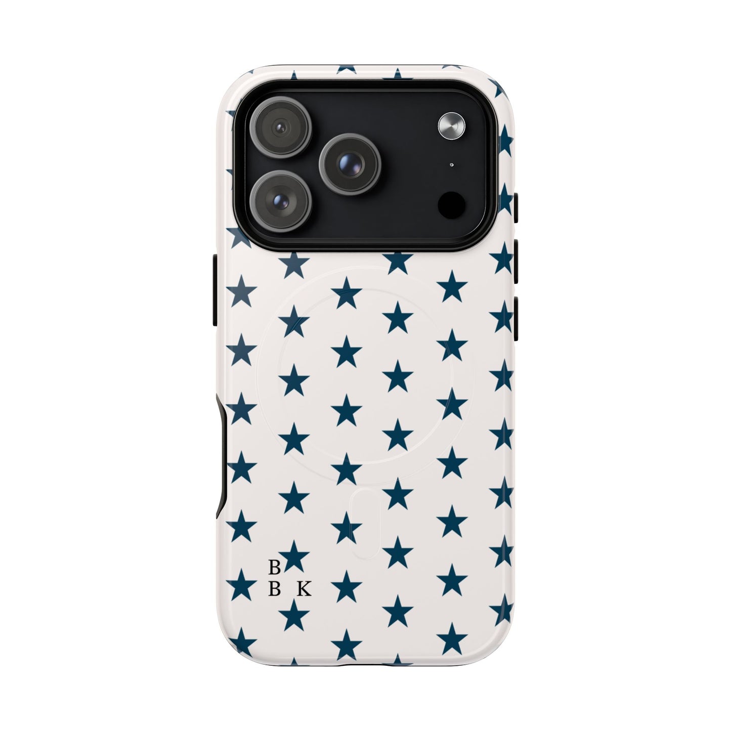 Star Pattern Tough Magnetic Phone Case — Navy Stars on White