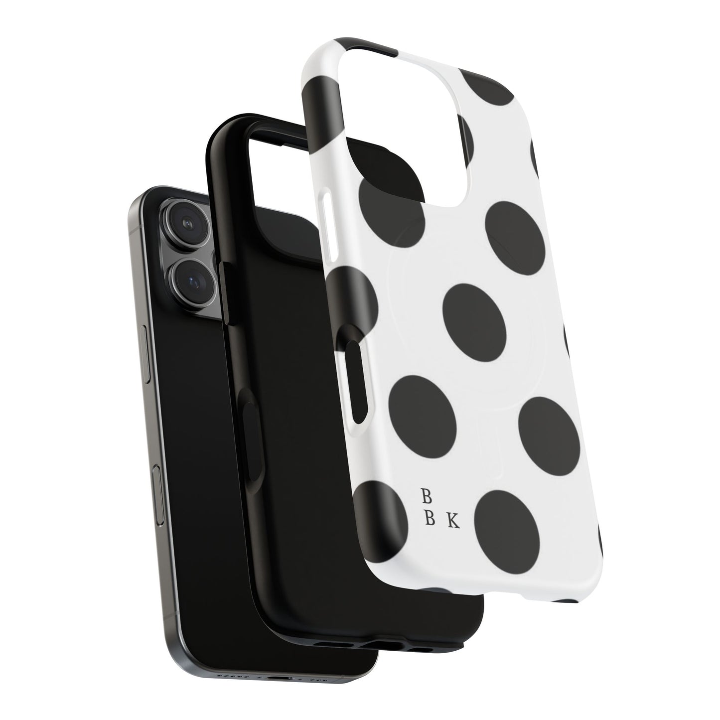 Polka Dot Magnetic Phone Case — Black & White Retro Dot Tough Case
