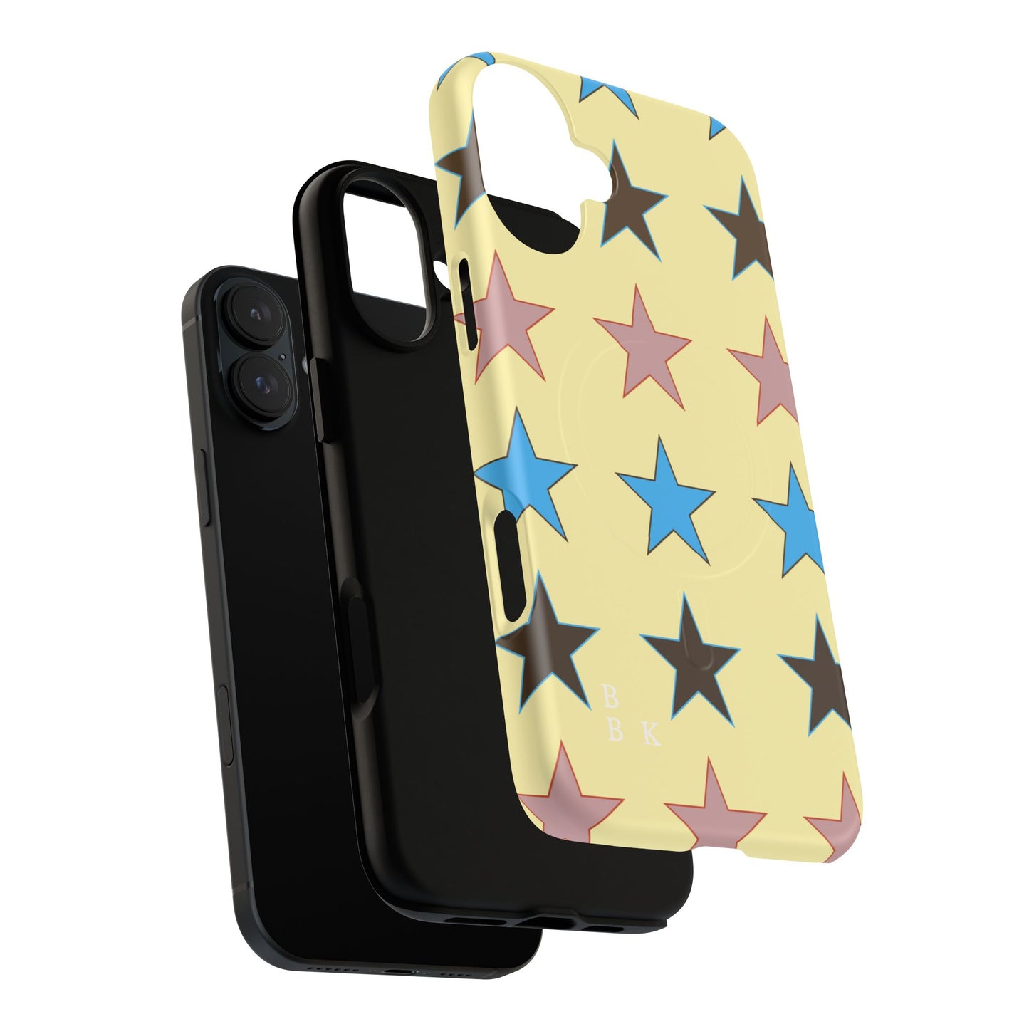 Star Pattern Tough Magnetic Phone Case — Colorful Retro Stars Protective Cover