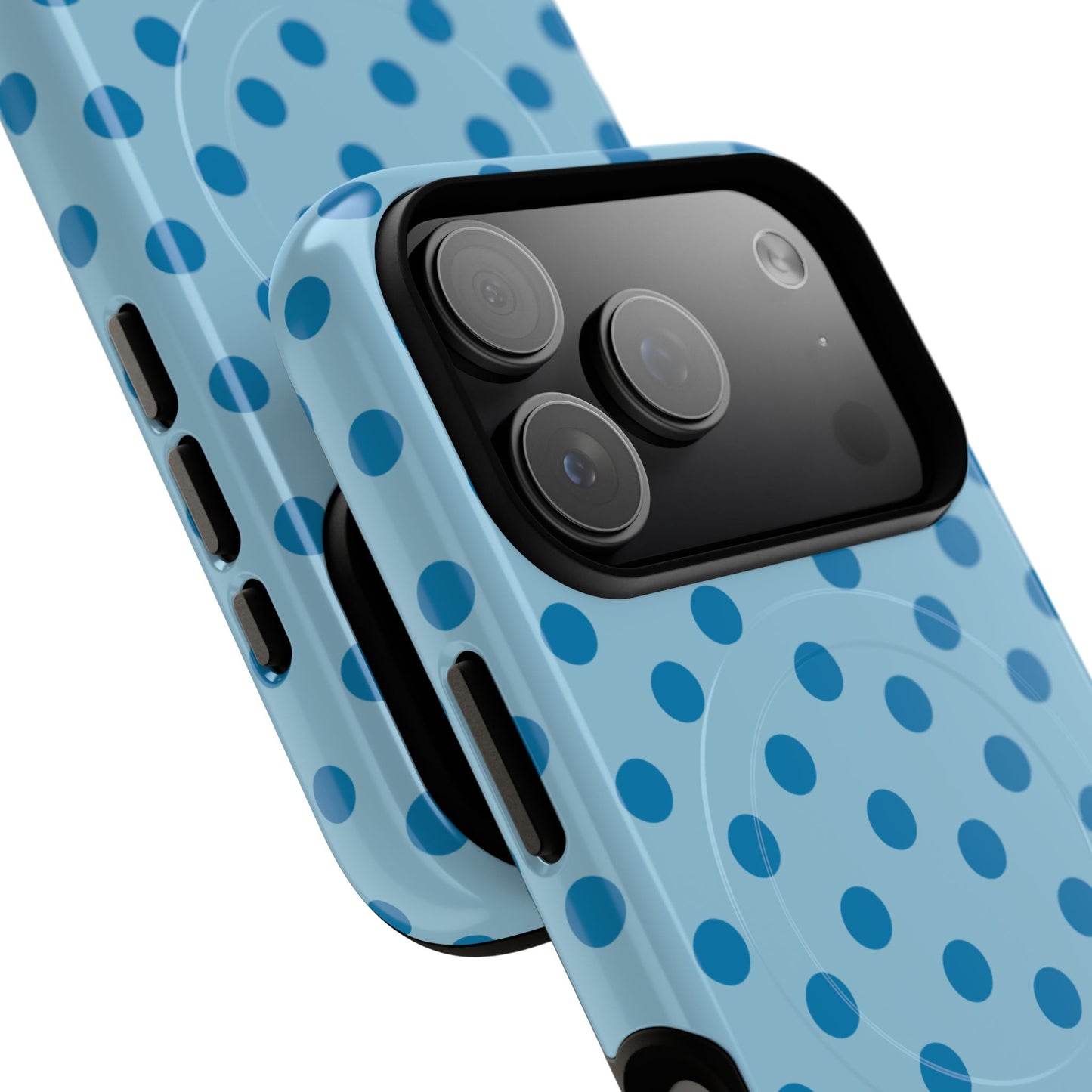 Blue Polka Dot Magnetic Phone Case — Tough Protective iPhone Cover