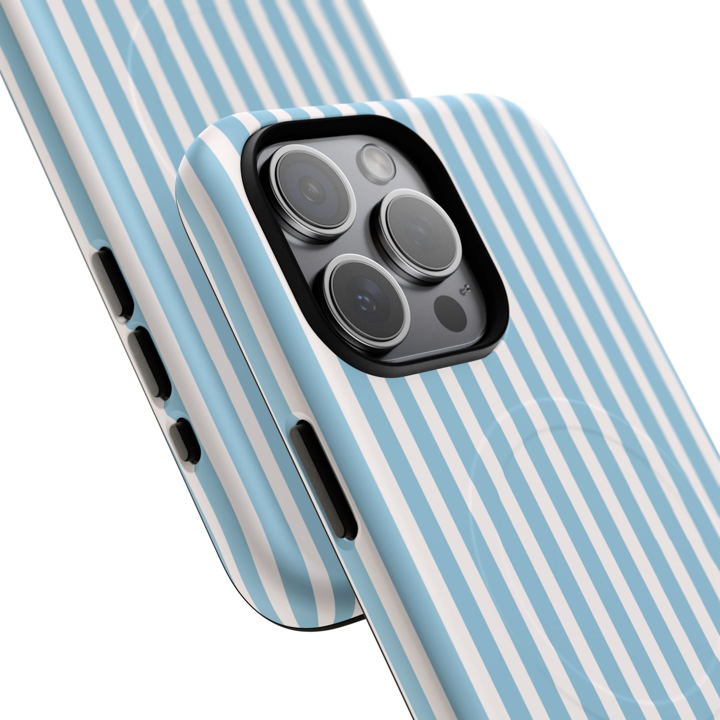 MagSafe Phone Case — Blue Vertical Stripe Tough Magnetic Protective Cover