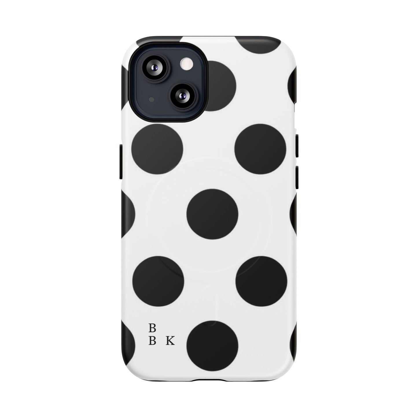 Polka Dot Magnetic Phone Case — Black & White Retro Dot Tough Case