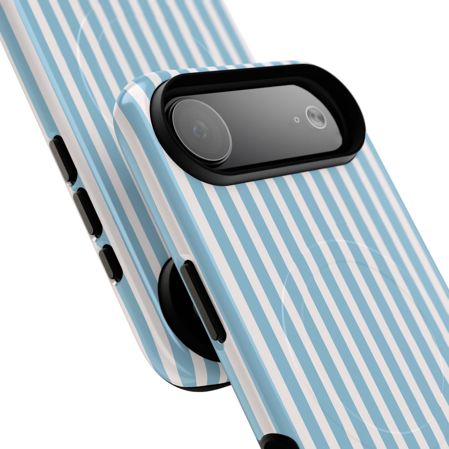 MagSafe Phone Case — Blue Vertical Stripe Tough Magnetic Protective Cover
