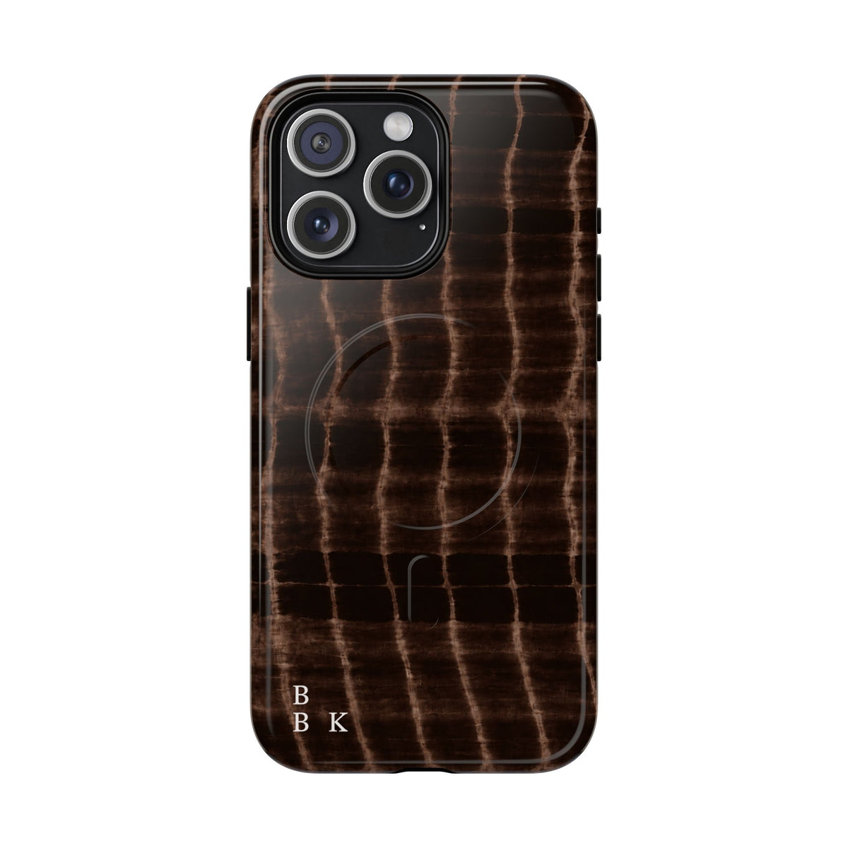 MagSafe Phone Case — Brown Croc Pattern Tough Magnetic Case