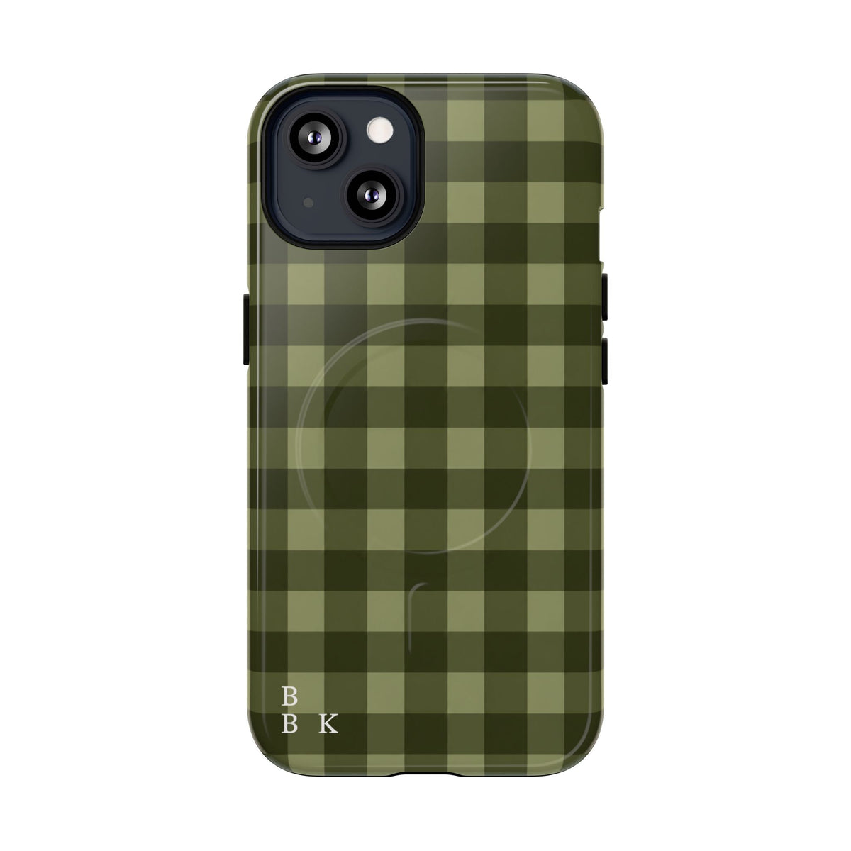 Green Buffalo Plaid Magnetic Phone Case — Tough Protective MagSafe-Compatible Case