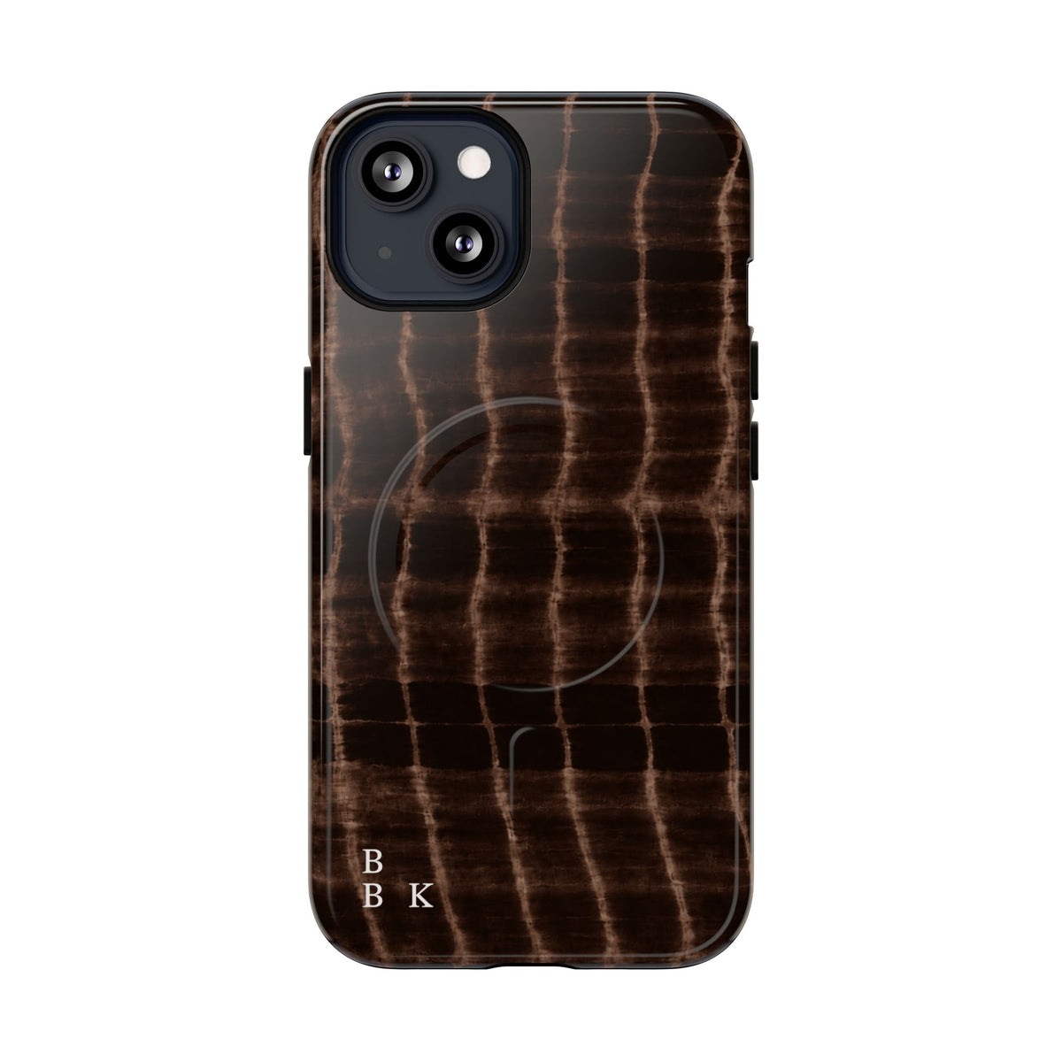 MagSafe Phone Case — Brown Croc Pattern Tough Magnetic Case