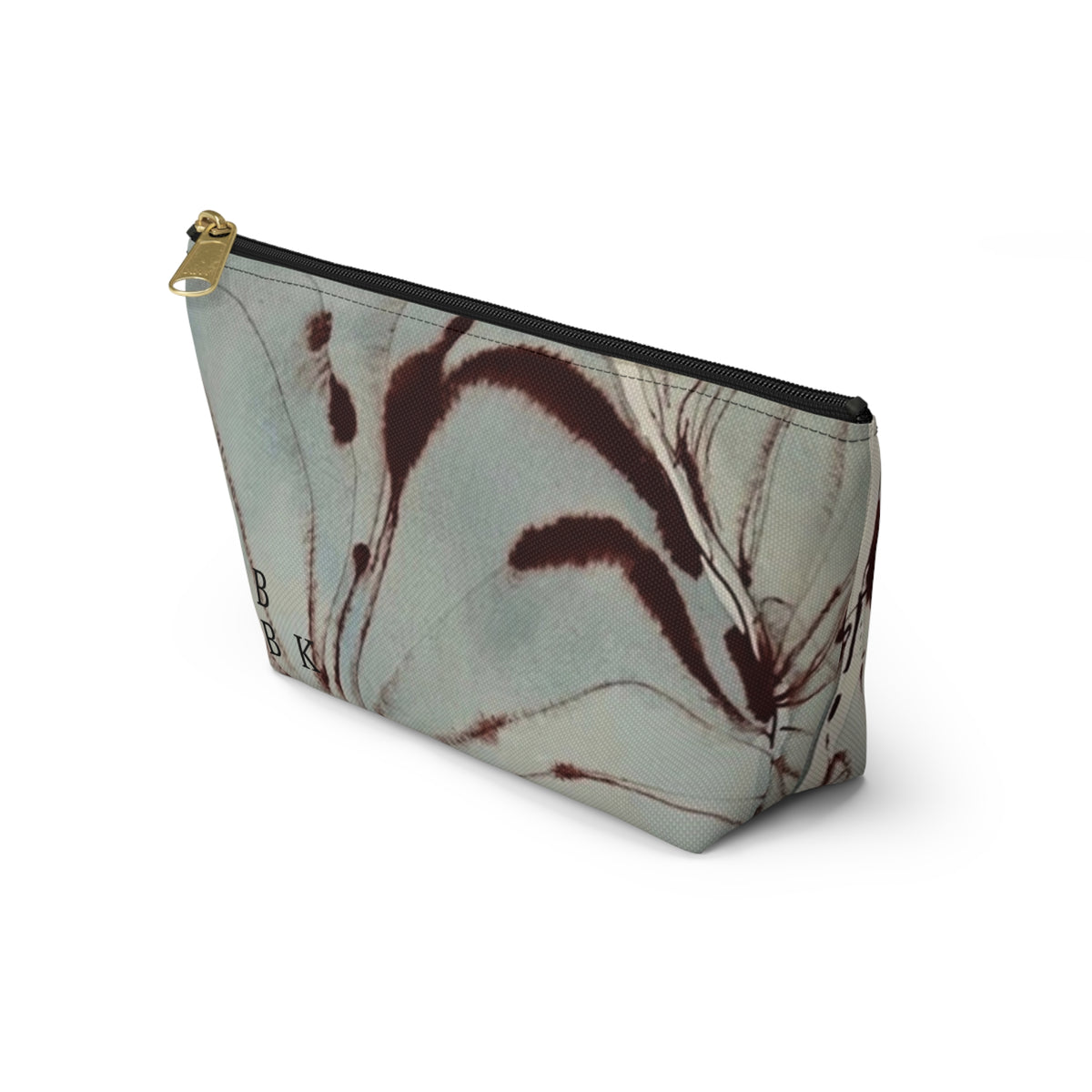 Butterfly Wing Accessory Pouch — T‑Bottom Cosmetic Bag with Monogram Initials