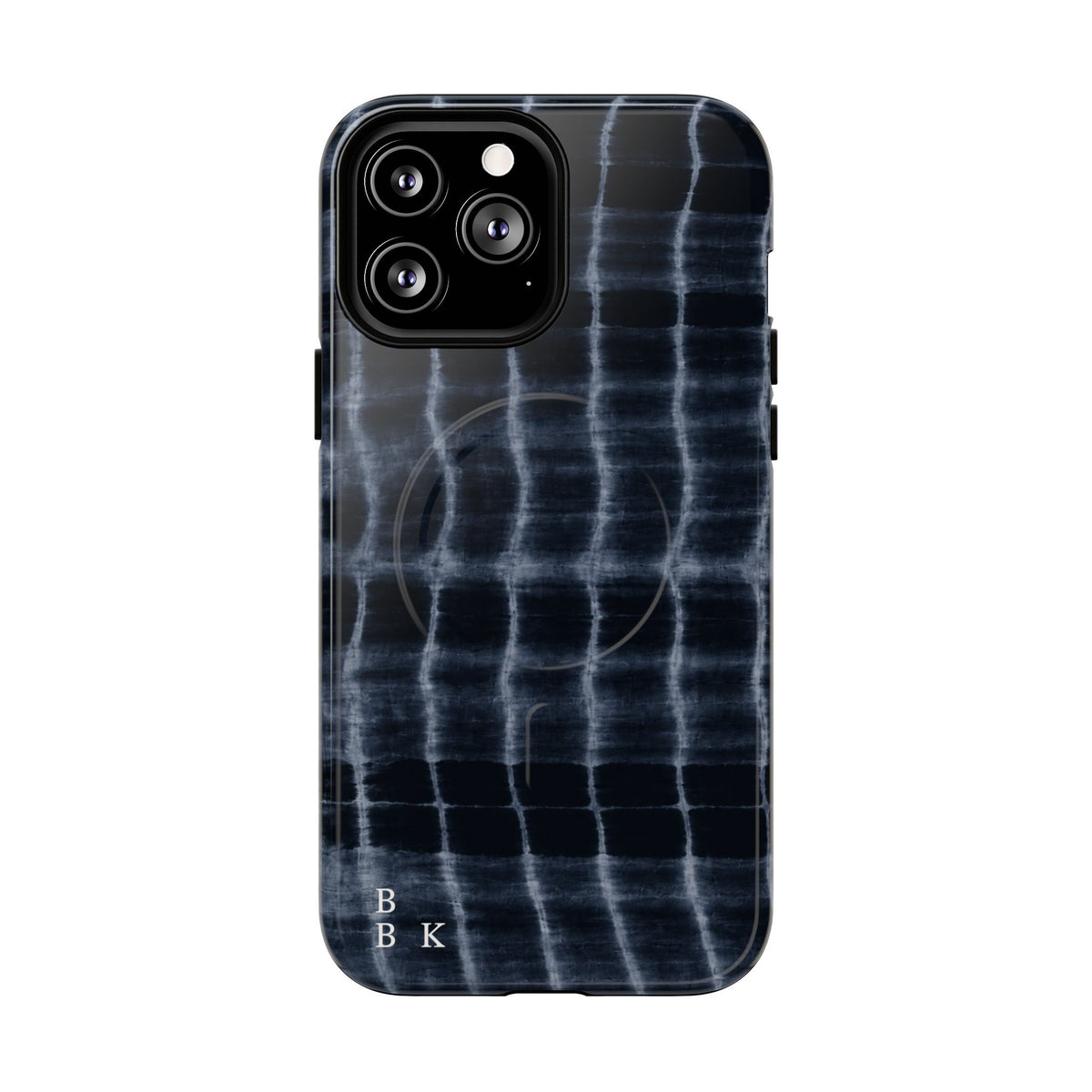 Magnetic Phone Case — Black Tie-Dye Tough Protective Cover with MagSafe