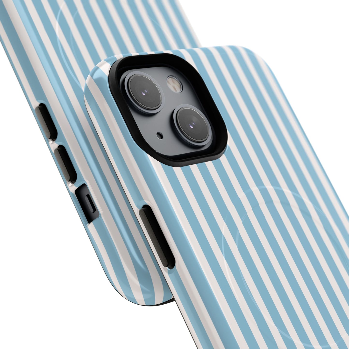 MagSafe Phone Case — Blue Vertical Stripe Tough Magnetic Protective Cover