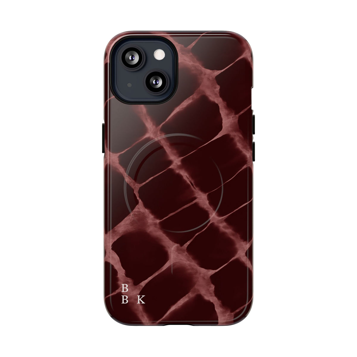 Magnetic Phone Case — Burgundy Marble Tough Protective Cover
