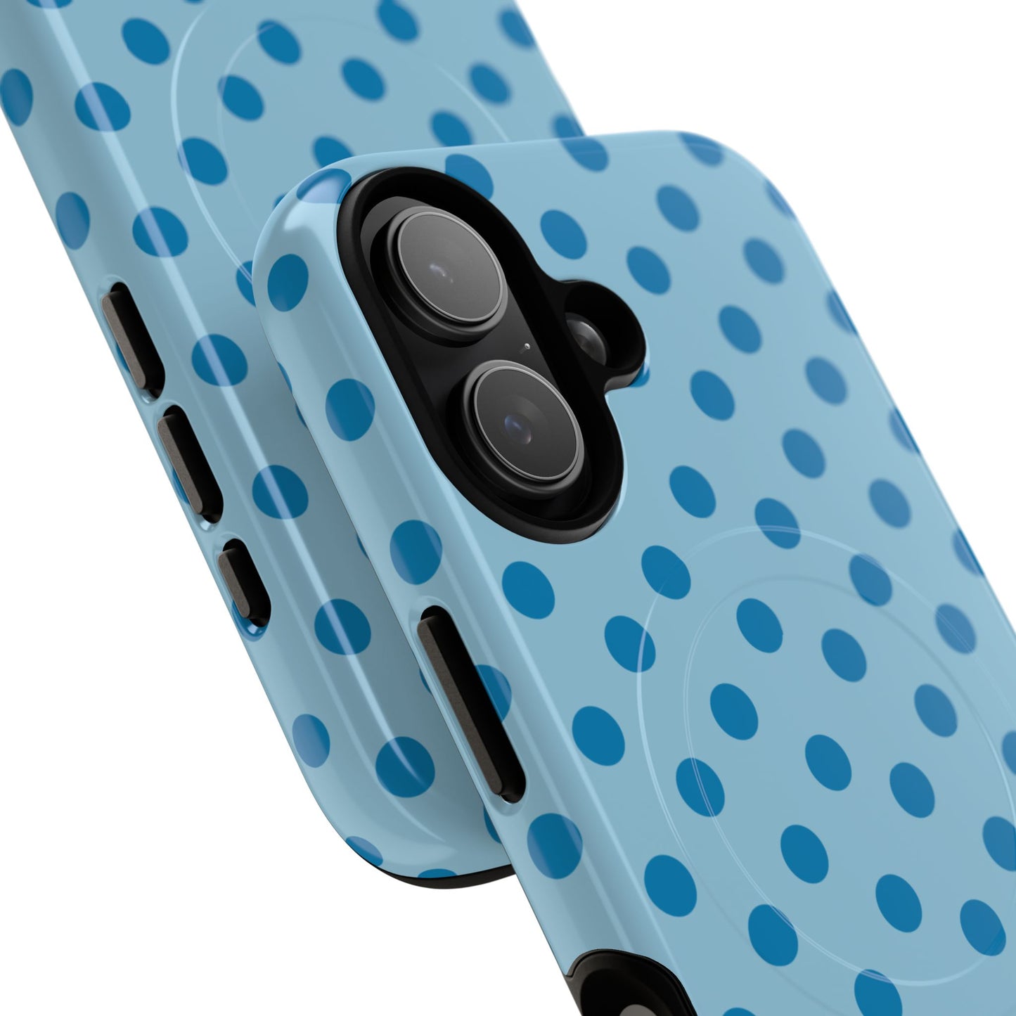 Blue Polka Dot Magnetic Phone Case — Tough Protective iPhone Cover