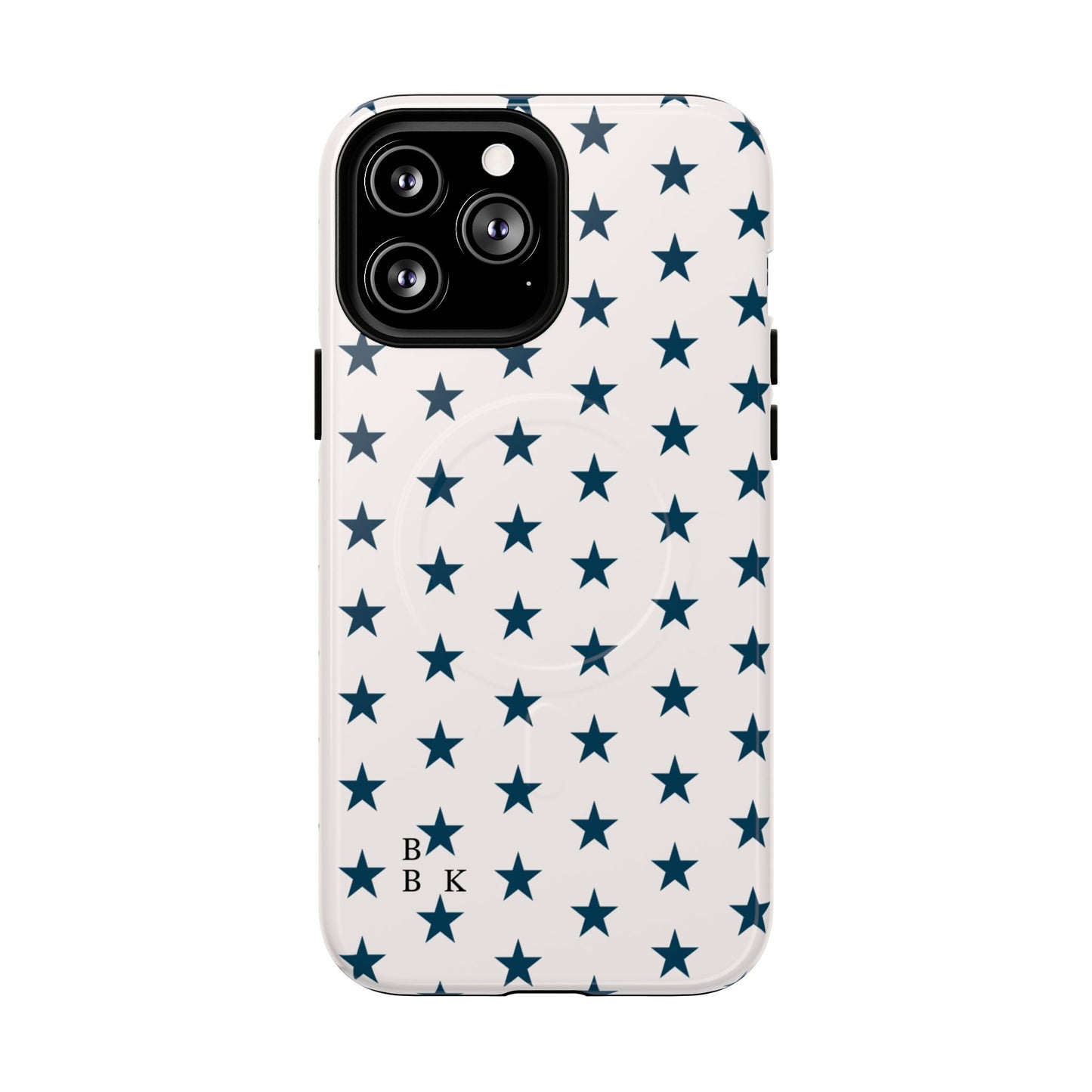 Star Pattern Tough Magnetic Phone Case — Navy Stars on White