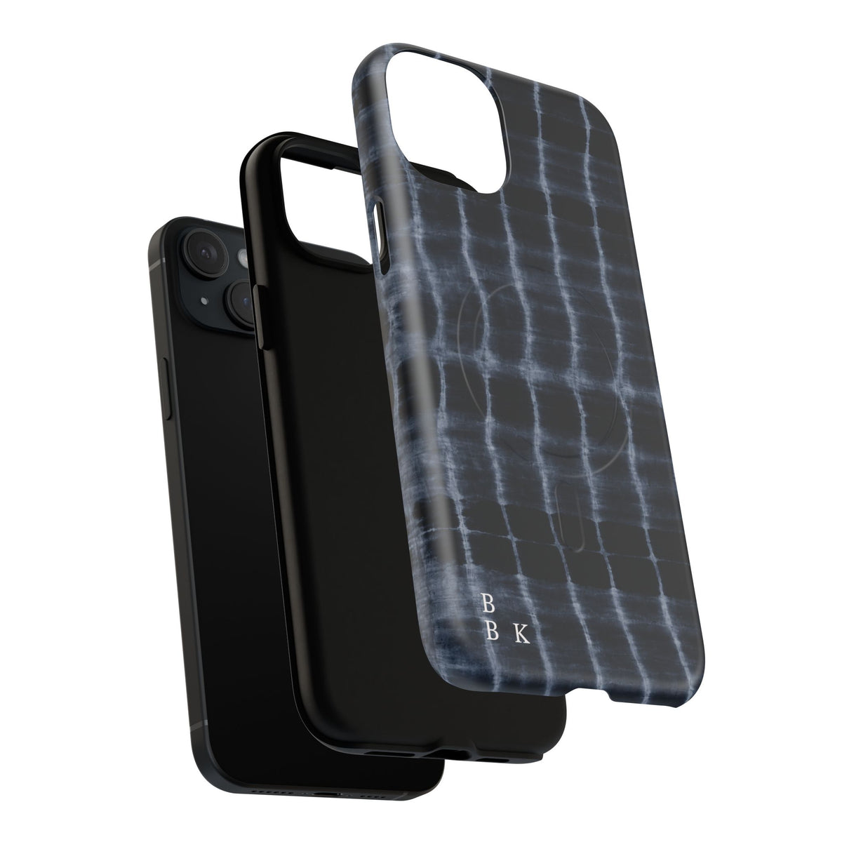 Magnetic Phone Case — Black Tie-Dye Tough Protective Cover with MagSafe