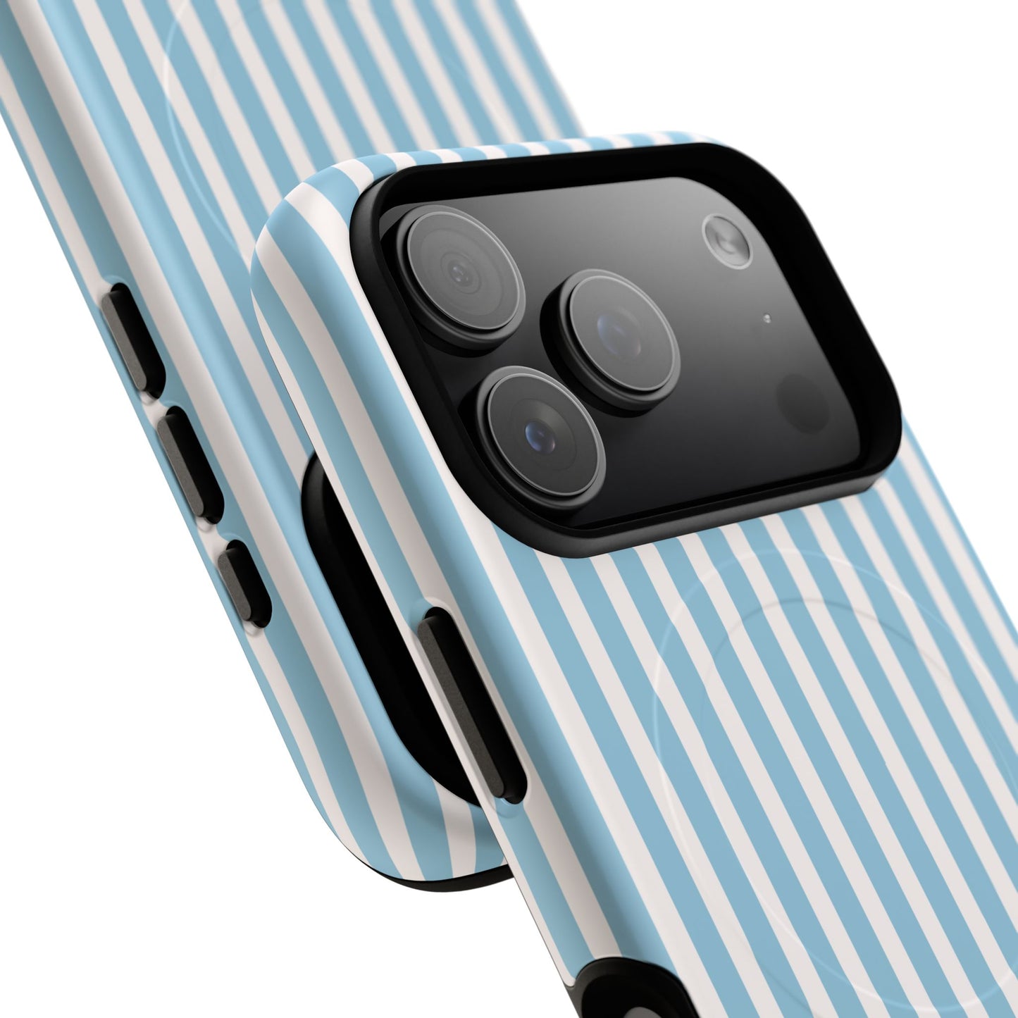 MagSafe Phone Case — Blue Vertical Stripe Tough Magnetic Protective Cover