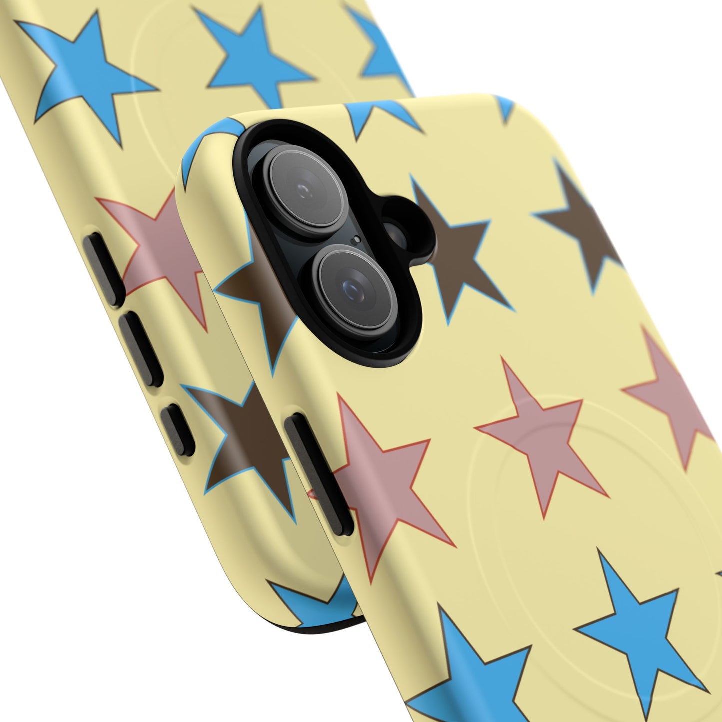 Star Pattern Tough Magnetic Phone Case — Colorful Retro Stars Protective Cover