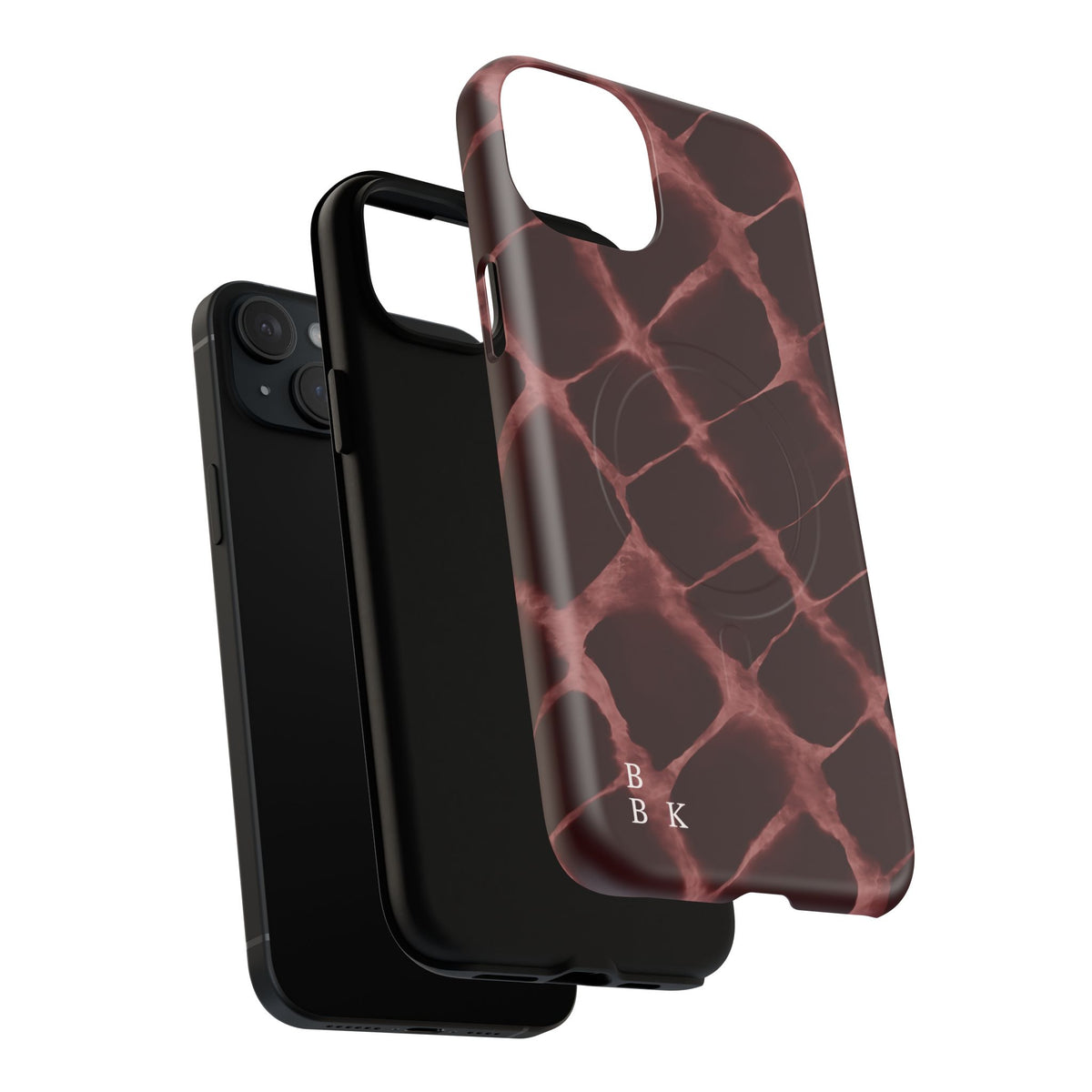 Magnetic Phone Case — Burgundy Marble Tough Protective Cover