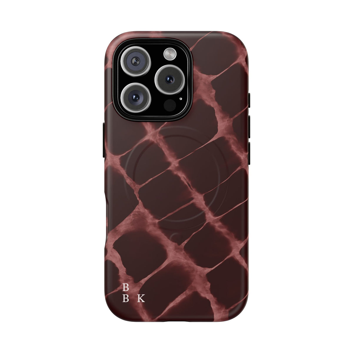 Magnetic Phone Case — Burgundy Marble Tough Protective Cover