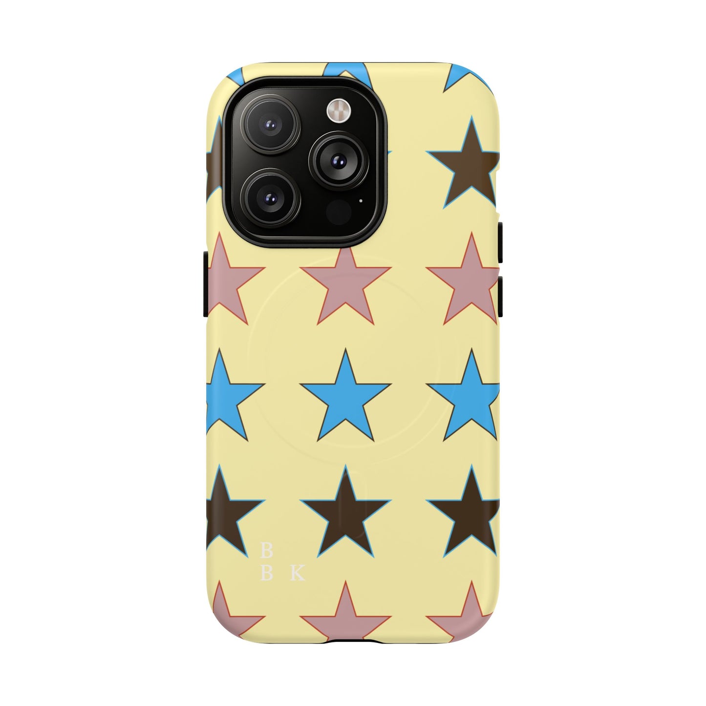 Star Pattern Tough Magnetic Phone Case — Colorful Retro Stars Protective Cover