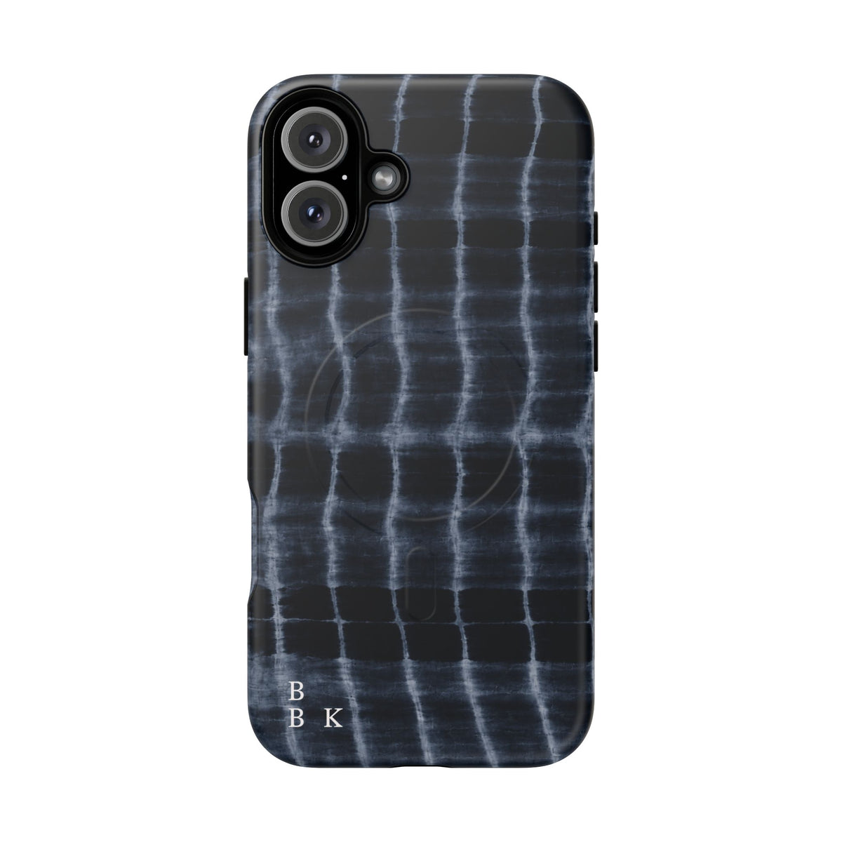 Magnetic Phone Case — Black Tie-Dye Tough Protective Cover with MagSafe