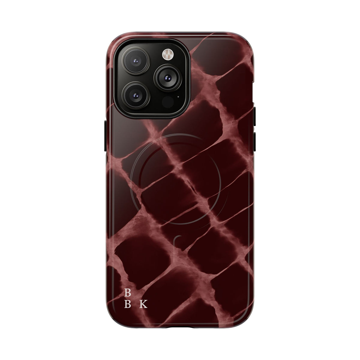Magnetic Phone Case — Burgundy Marble Tough Protective Cover
