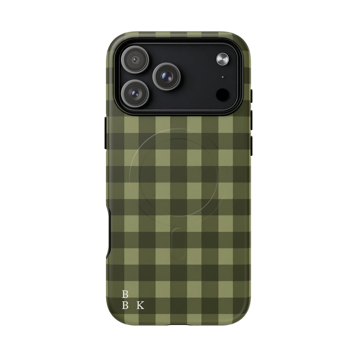 Green Buffalo Plaid Magnetic Phone Case — Tough Protective MagSafe-Compatible Case