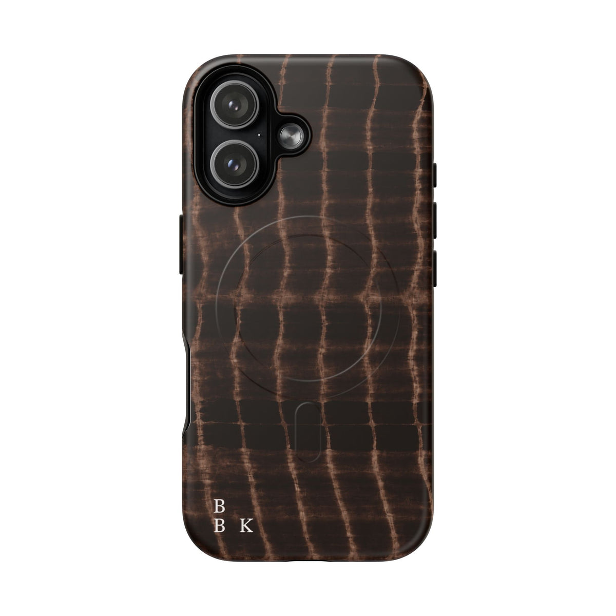 MagSafe Phone Case — Brown Croc Pattern Tough Magnetic Case