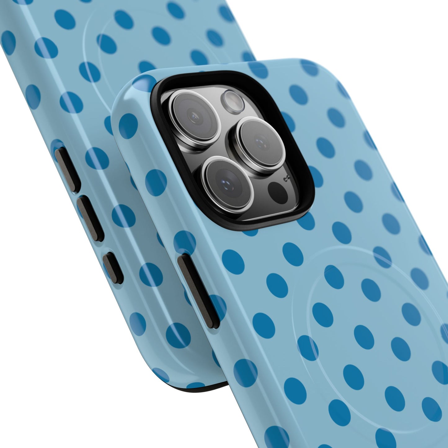 Blue Polka Dot Magnetic Phone Case — Tough Protective iPhone Cover