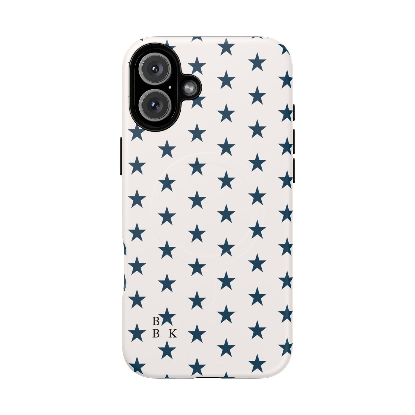 Star Pattern Tough Magnetic Phone Case — Navy Stars on White