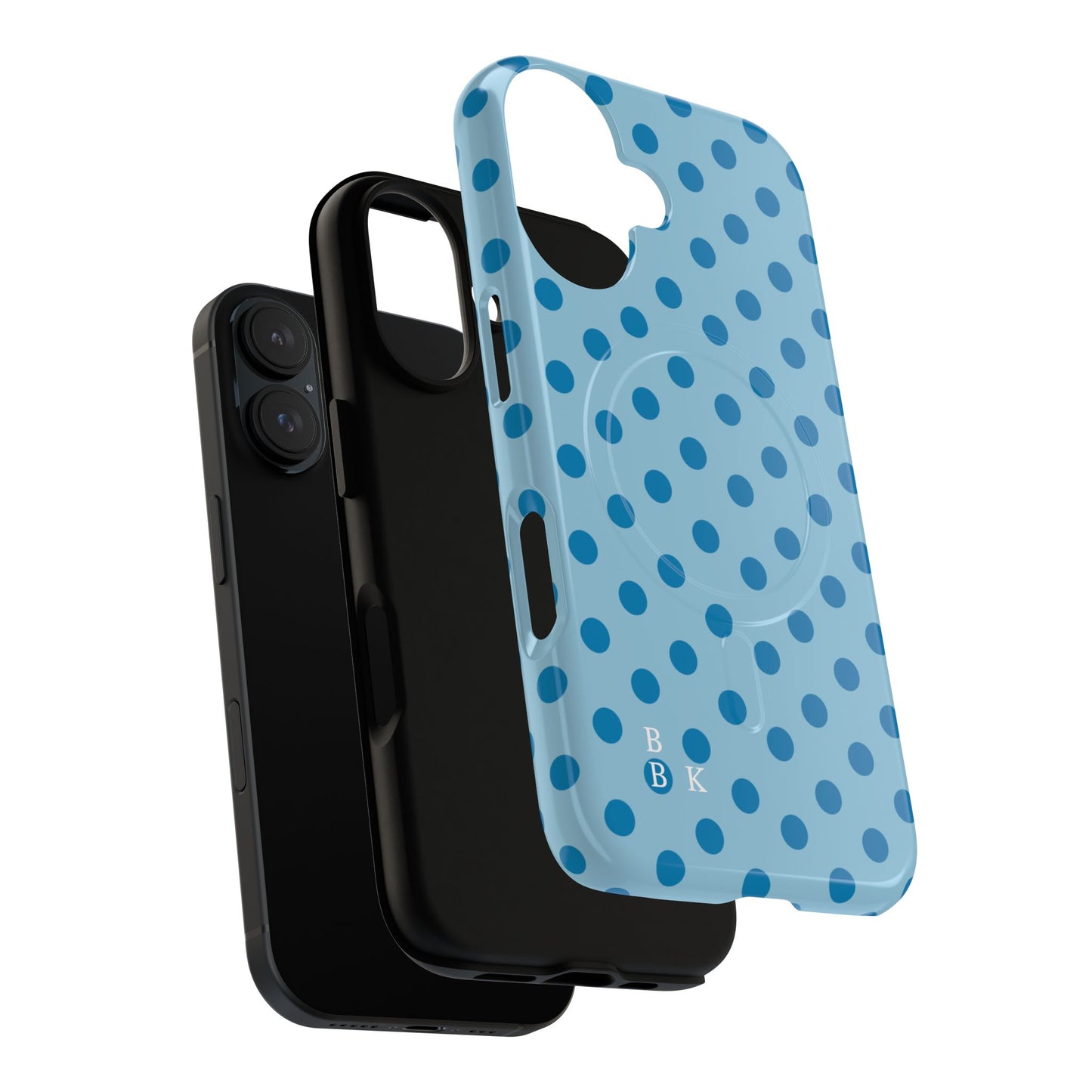 Blue Polka Dot Magnetic Phone Case — Tough Protective iPhone Cover