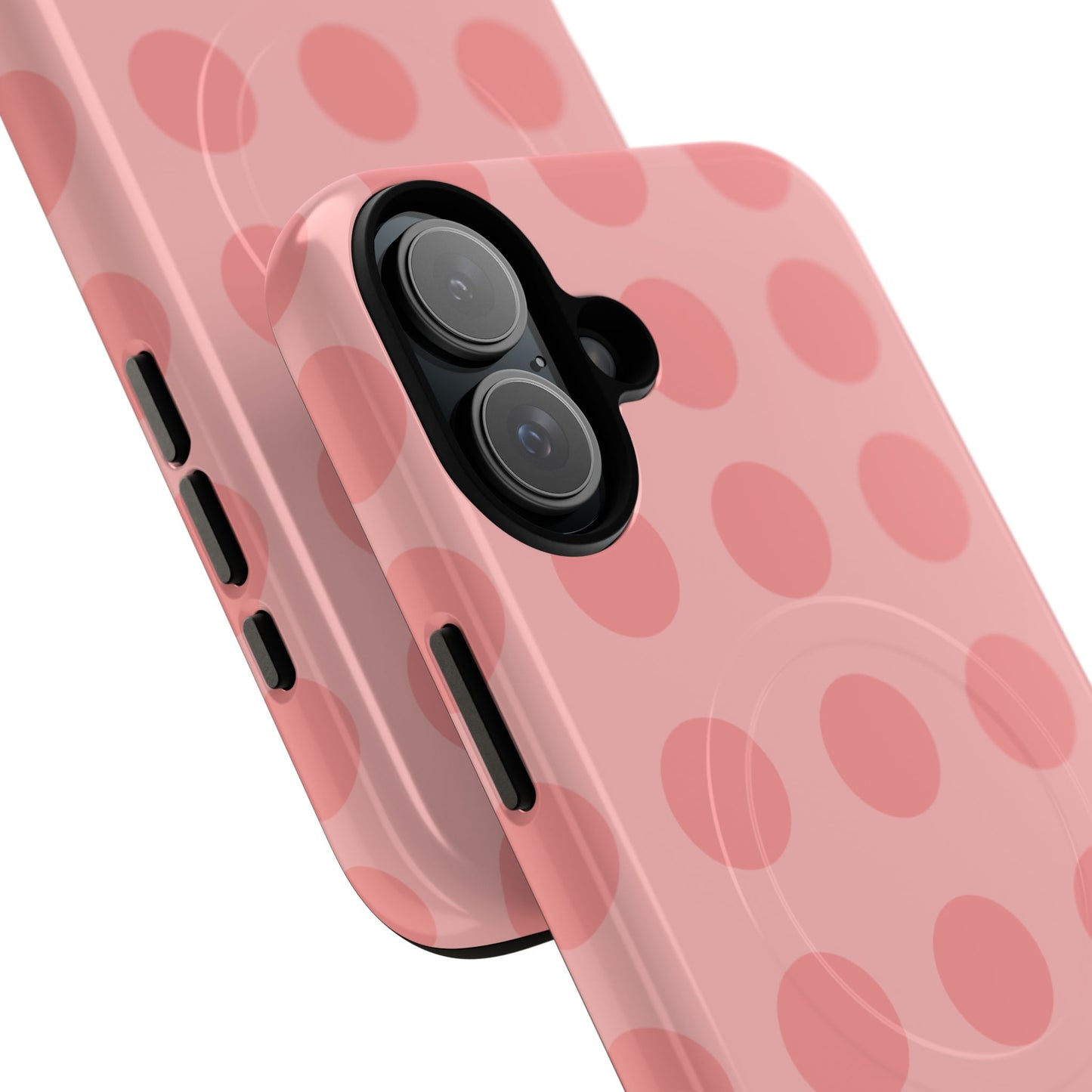 Magnetic Phone Case — Pink Polka Dot Tough Protective Cover