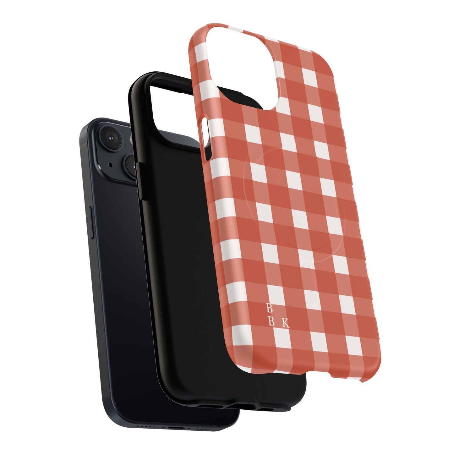 Burnt Orange Gingham Tough Magnetic Phone Case — Plaid Protective iPhone Cover