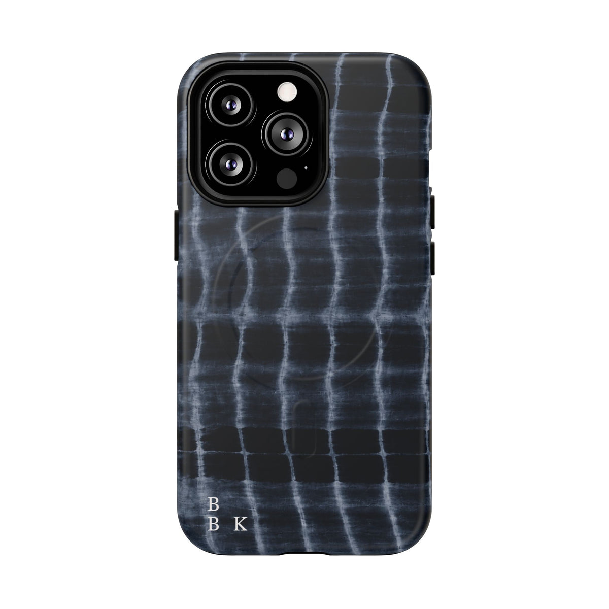 Magnetic Phone Case — Black Tie-Dye Tough Protective Cover with MagSafe