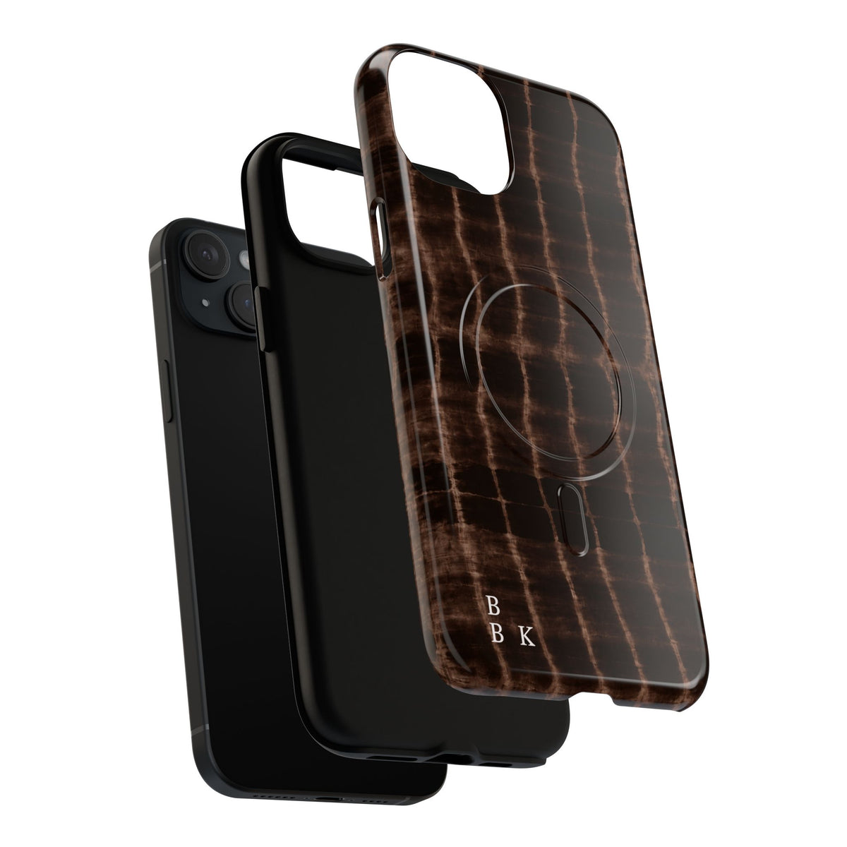 MagSafe Phone Case — Brown Croc Pattern Tough Magnetic Case