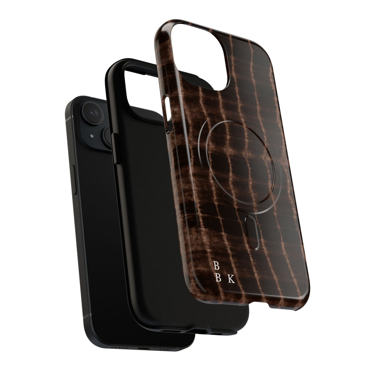 MagSafe Phone Case — Brown Croc Pattern Tough Magnetic Case