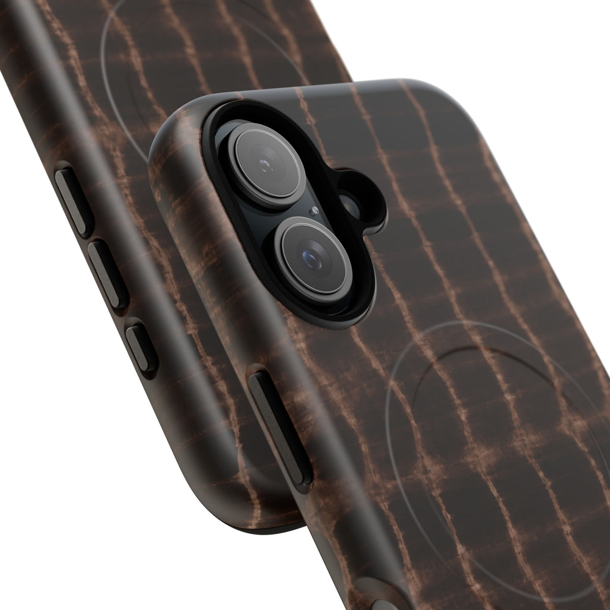 MagSafe Phone Case — Brown Croc Pattern Tough Magnetic Case
