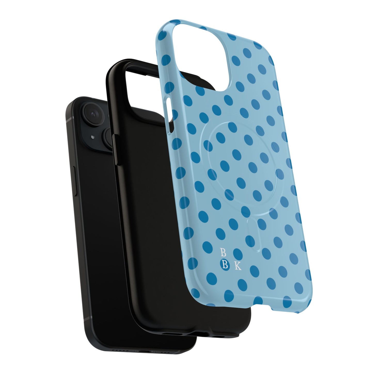 Blue Polka Dot Magnetic Phone Case — Tough Protective iPhone Cover